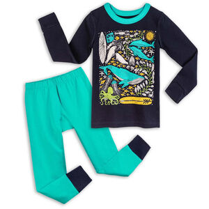 Mightly Boys Blue Fish 2-piece Pajamas size: 2-5T